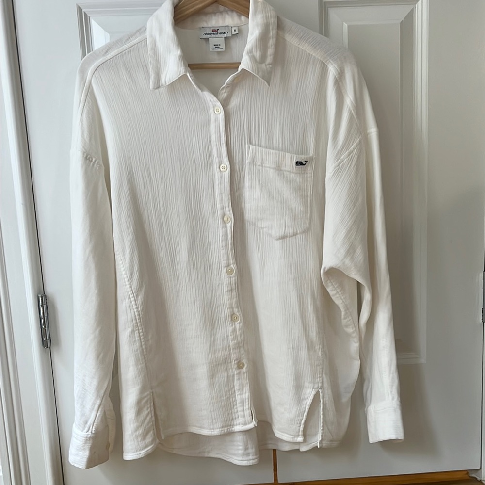 Vineyard Vines White Gauze Button Down Shirt